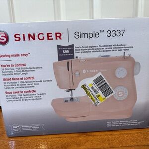 Brand New Singer Simple 3337 Sewing Machine - Peach